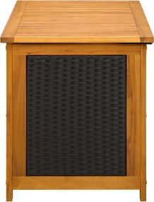vidaXL Kerti Tároló Doboz 185 L Tömör Akácfa 90 x 50 x 56 cm Fekete