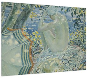 Üveg kép - Frederick Carl Frieseke, On the Bank, reprodukciók (70x50 cm)