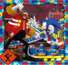 Sonic a sündisznó Doctor Eggman 3x48 db-os puzzle Clementoni