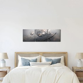 Absztrakt gömbök képe (órával) (90x30 cm)