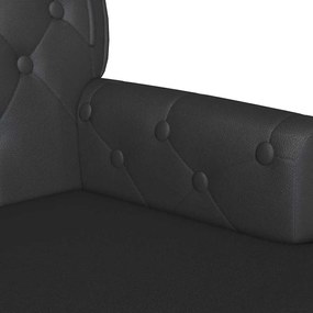 vidaXL Chesterfield Pad Fekete 119.5 x 64.5 x 75 cm Műbőr