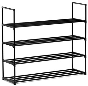 Dulap pentru pantofi, cu 4 rafturi, din metal negru