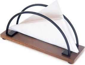 Asztali Szalvétatartó Fa Fém Fekete Loft Ipari Tároló