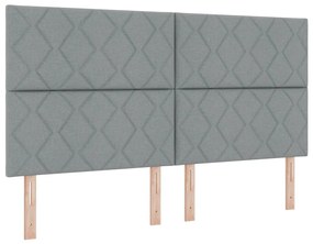 Fejtámla Gyémántblokkok Mintázat Világosszürke 180 cm Szövet
