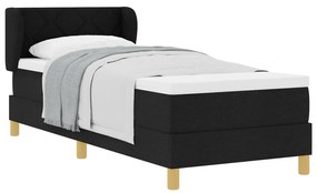 Boxspring Ágy Mattal Fekete 80x200 cm Textil