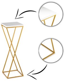 LOFT virágtartó állvány 70x24 cm arany/fehér