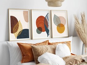Huhu209 keretezett MDF falikép, 50 x 70 cm, 3 db-os szett