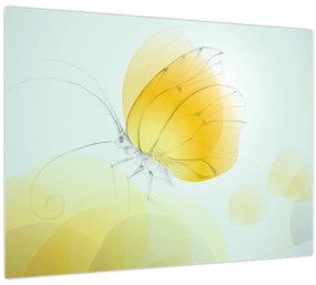 Kép - Sárga pillangó (üvegen) (70x50 cm)