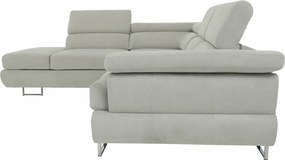 Ülőgarnitúra tárolóhellyel, világosszürke, szövet, balos, BUTON R