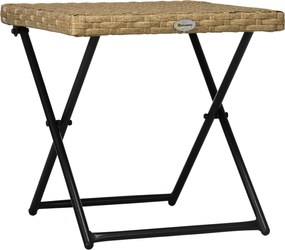 Outsunny Összecsukható Oldaltábla Poli Rattan Kávézóasztal Előtálca Balkon Asztal Patio Asztal Kávézóasztal Kerti Bútor Rattan Asztal Kert Terasz Balk