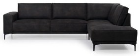 Antracitszürke bőrutánzat sarokkanapé (jobb oldali) Copenhagen – Scandic