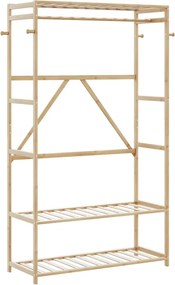 vidaXL bambusz ruhaállvány polcokkal 110x40x175 cm