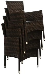 Casaria® Kerti rattan szett Berlin 1+8 - barna