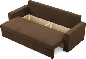 Zeus kanapéágy, szövet anyag, bonell töltet, egyenes kartámasz, barna