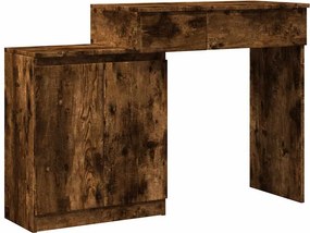 vidaXL füstös tölgy színű LED-es fésülködőasztal 115 x 37 x 110,5 cm