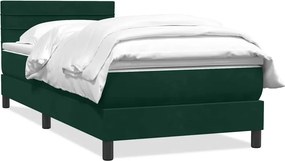 vidaXL sötétzöld bársony rugós ágy matraccal 80x220 cm