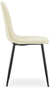 Bézs bársony szék COMO fekete lábakkal