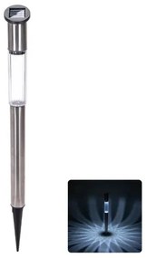 LED napelemes hangulatvilágítás, rozsdamentes acél, magas oszlop, 6500K