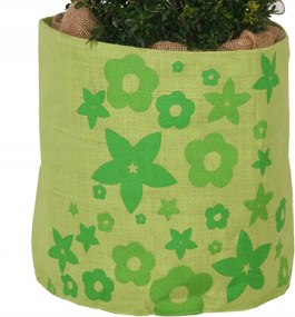 Juta virĂĄgtartĂł fedĂ©l "VirĂĄgok" felirattal 45 x â55 cm vilĂĄgoszöld