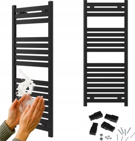 Fürdőszobai fali vízmelegítő 120x50 Fekete radiátor létra Enzo