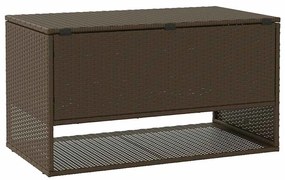 barna polyrattan kültéri párna doboz 100x55x55,5 cm