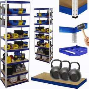 Tárolószekrény fém állvány Helios 270x75x50cm 8Px350kg Tömör Magas