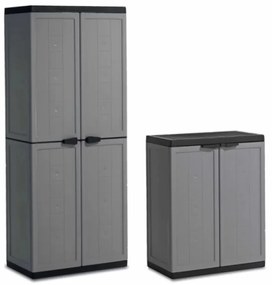 KIS JOLLY magas + alacsony szürke szekrénysor szett