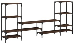 barna tölgy színű szerelt fa TV-szekrény 206,5x28,5x95 cm