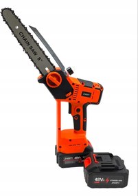 Akkumulátoros Láncfűrész 48V Szett 2 Db Akkumulátor Vezetősín 8" És 10