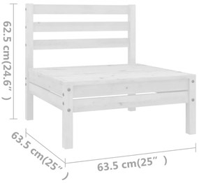 11 részes fehér tömör fenyőfa kerti bútorgarnitúra