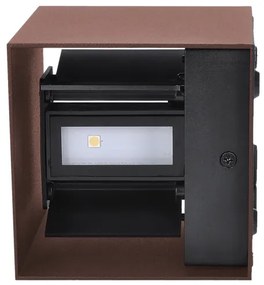 Brilagi - CUBE LED kültéri fali lámpatest, 6W, 230V, barna, IP54