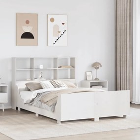 fehér tömör fa könyvespolcos ágy matrac nélkül 120 x 200 cm