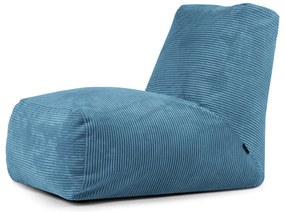 Kék kordbársony babzsákfotel Tube – SLOWDOWN