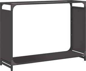 vidaXL fekete hidegen hengerelt acél tűzifatároló 90x28x65 cm