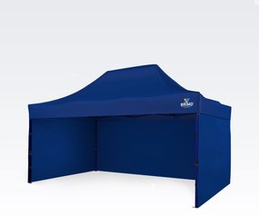 Piaci pavilon 3x4,5 m, 3 fallal | Gyors felállítás, 12,5 m² - plusz 3 oldalfal - Kék