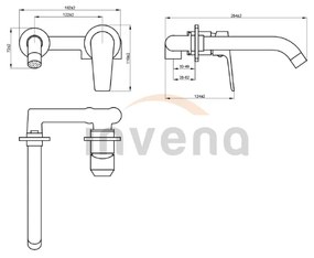 Invena Dokos, rejtett mosogató csaptelep, fekete matt, INV-BP-19-U04-A