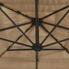 barna kerti napernyő LED-del és acél rúddal 324 x 324 x 247 cm