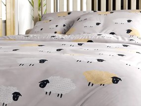 Mikroszálas ágynemű SHEEP DREAM szürke Ágyneműhuzat mérete: 2 db 70 x 90 cm | 200 x 220 cm
