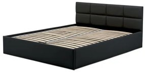 Kárpitozott ágy MONOS II matrac nélkül mérete 140x200 cm - Eco-bőr Fekete Eko-bőr