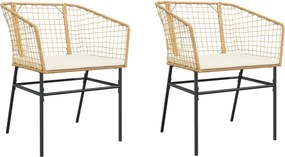 vidaXL 2 db barna polyrattan kerti szék párnákkal