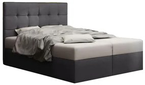 Franciaágy  Boxspring 140 cm Duel 2 (sötétszürke) (matraccal és tárolóhellyel). 1046448