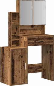 vidaXL Öltözködőasztal fiókkal Öreg fa 80 x 35 x 132 cm Faanyag