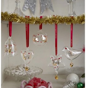 Üveg kézzel fújt karácsonyfadísz 8 cm Ann-Sofi Romme Annual Christmas Heart 2025 – Holmegaard