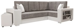 Sarok ülőgarnitúra Lush (szürke + fehér) (J). 1062062