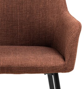 MAZZONI EXPORT VERA Terrakotta (Basel 44 szövet) - MODERN KÁRPITOZOTT KAGYLÓSZÉK LOFT STÍLUSÚ NAPPALIBA/ÉTKEZŐBE