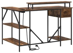 Asztal fiókkal Füstölt tölgy 120 x 79 x 86.5 cm Faanyag