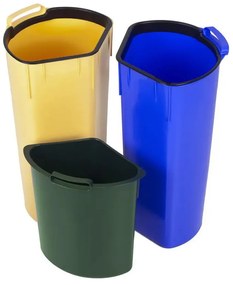 Műanyag szelektív pedálos szemetes 17+17+6 l Trio - Curver