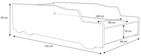 Gyerekágy  160x80 cm. Akció -17%. 1052143