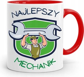 Piros Bögre Szerelőnek A Legjobb Szerelő fényképes nyomtatással