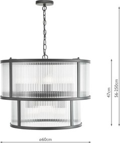 Dar Lighting glamour modern függeszték bianka matt fekete darbia0622